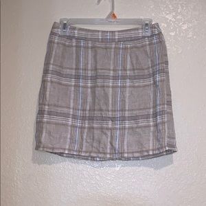 nude plaid skirt
